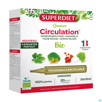 Superdiet unicadose 4vigne rouge circu bio 20x15ml