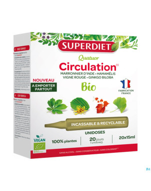 Superdiet unicadose 4vigne rouge circu bio 20x15ml