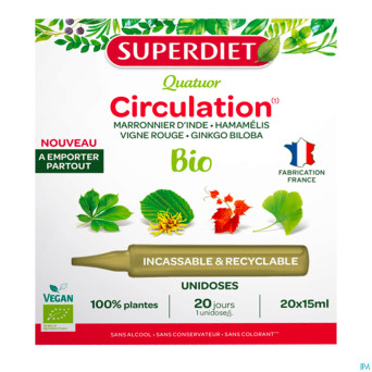 Superdiet unicadose 4vigne rouge circu bio 20x15ml