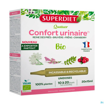 Superdiet unicadose 4 confort urinaire bio 20x15ml