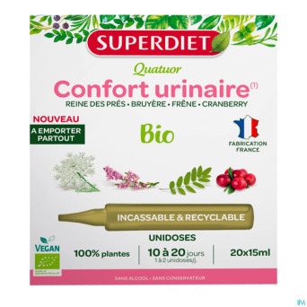 Superdiet unicadose 4 confort urinaire bio 20x15ml