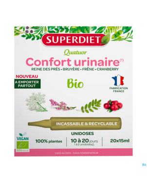 Superdiet unicadose 4 confort urinaire bio 20x15ml