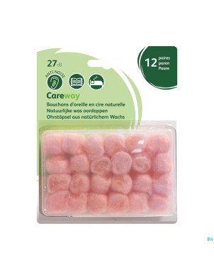 Careway bouchons oreille cire    paires 12