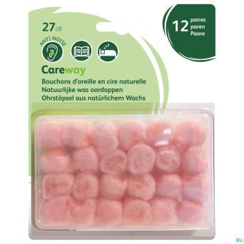 Careway bouchons oreille cire    paires 12