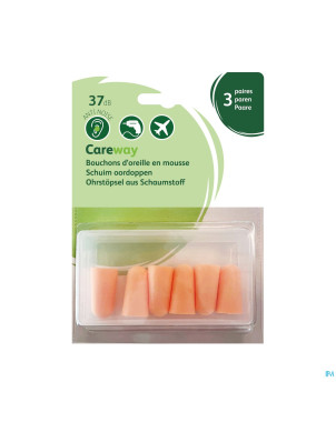 Careway bouchons oreille mousse paires 3