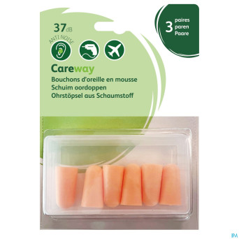Careway bouchons oreille mousse paires 3