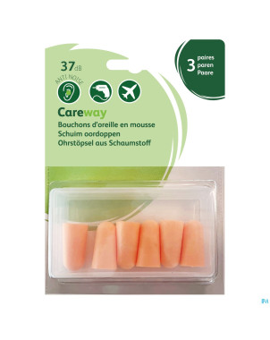 Careway bouchons oreille mousse paires 3