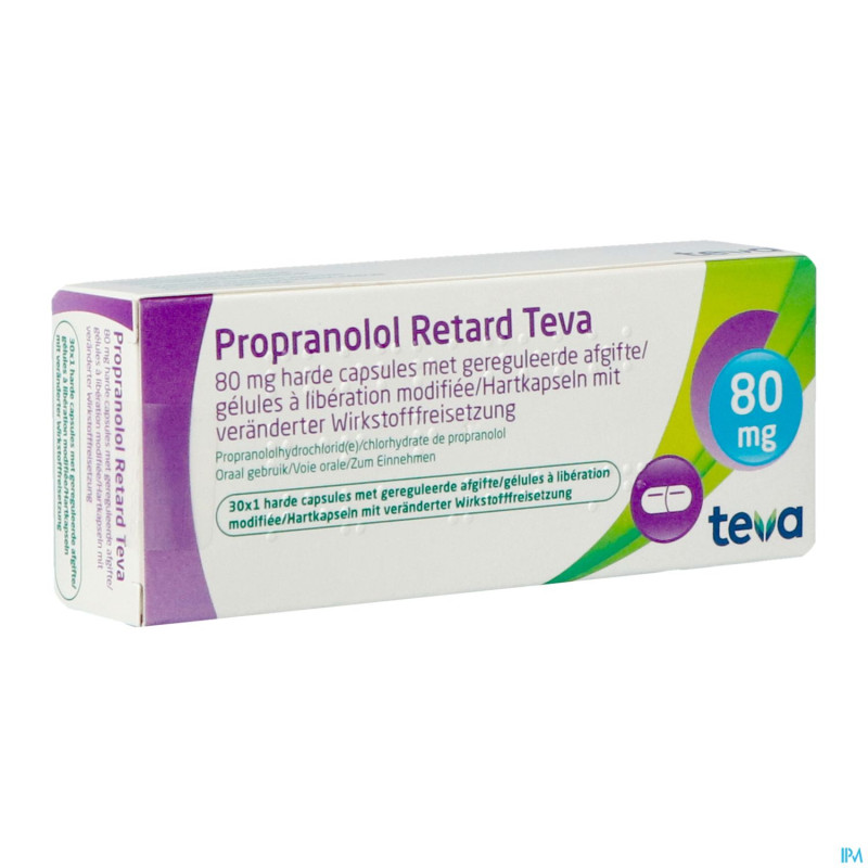 Propranolol retard teva 80mg lib.mod    caps 30