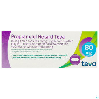 Propranolol retard teva 80mg lib.mod    caps 30
