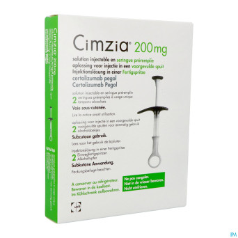 Cimzia pi pharma 200mg sol inj ser preremp. 2  pip