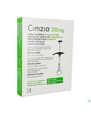 Cimzia pi pharma 200mg sol inj ser preremp. 2  pip