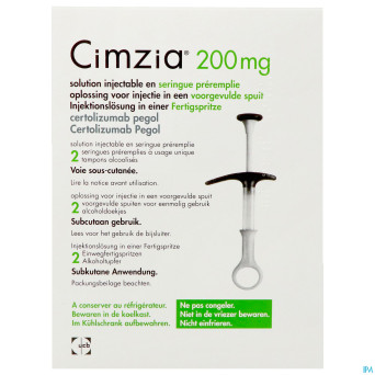 Cimzia pi pharma 200mg sol inj ser preremp. 2  pip