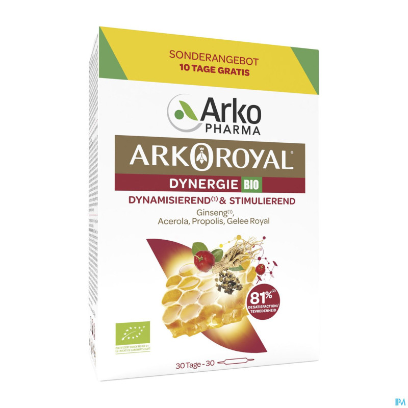 Arkoroyal dynergie bio fl 20x10ml + 10x10ml grat.