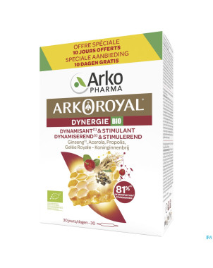 Arkoroyal dynergie bio fl 20x10ml + 10x10ml grat.
