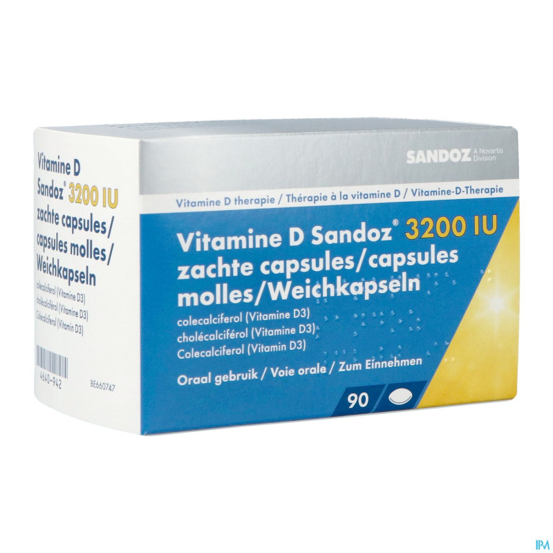 Vitamine d sandoz 3200iu    caps molle 90