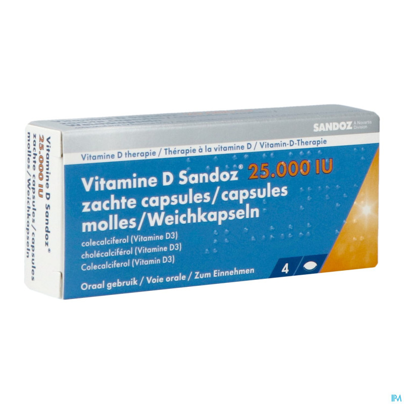 Vitamine d sandoz 25000iu    caps molle 4