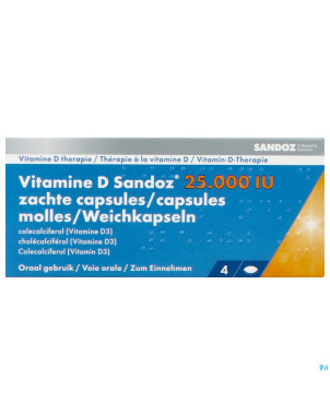 Vitamine d sandoz 25000iu    caps molle 4
