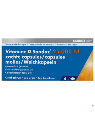 Vitamine d sandoz 25000iu    caps molle 4