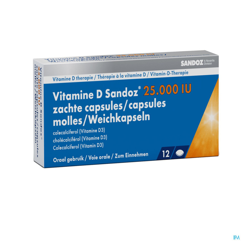 Vitamine d sandoz 25000iu    caps molle 12