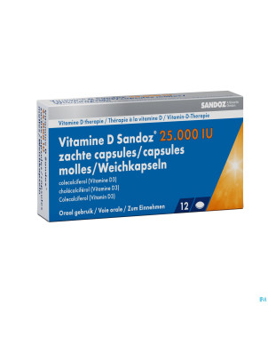 Vitamine d sandoz 25000iu    caps molle 12