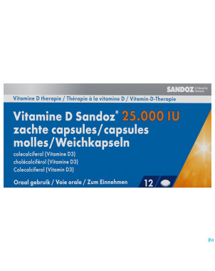 Vitamine d sandoz 25000iu    caps molle 12