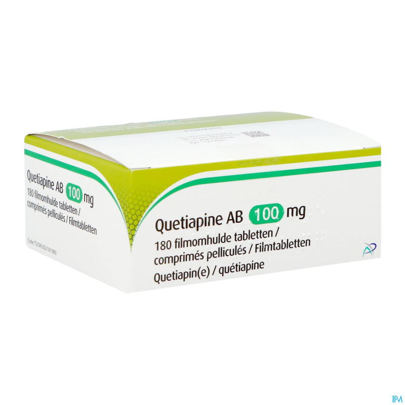 Quetiapine ab 100mg    comp pell 180x100mg