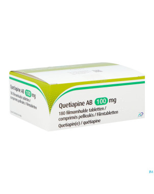 Quetiapine ab 100mg    comp pell 180x100mg