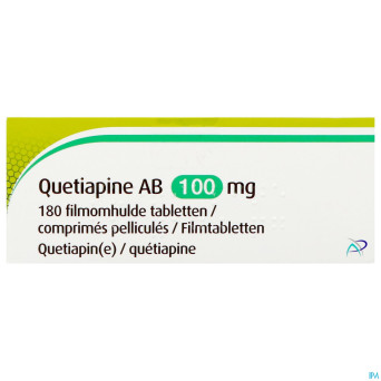 Quetiapine ab 100mg    comp pell 180x100mg