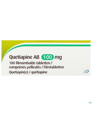 Quetiapine ab 100mg    comp pell 180x100mg