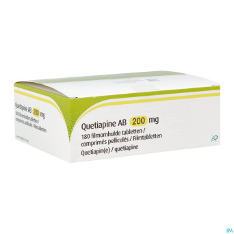 Quetiapine ab 200mg    comp pell 180x200mg