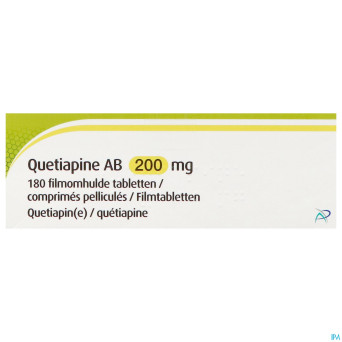 Quetiapine ab 200mg    comp pell 180x200mg