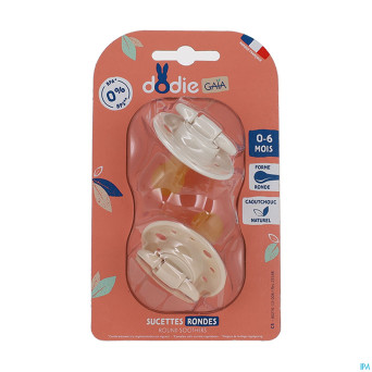 Dodie sucette caoutouch 0-6m gaia grain sable    2