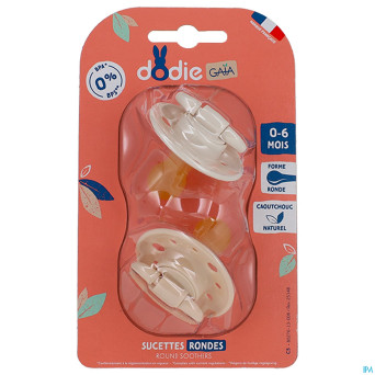 Dodie sucette caoutouch 0-6m gaia grain sable    2