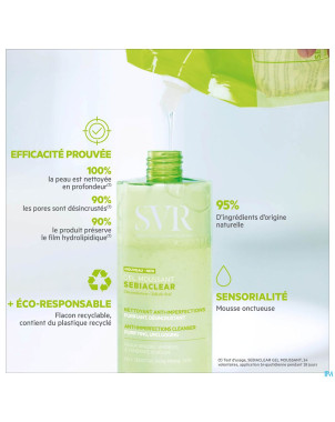 Svr sebiaclear gel moussant tube 400ml nf