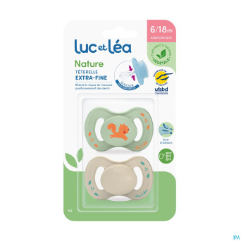 Luc&lea sucette ana veg 6-18m ecureuil 2