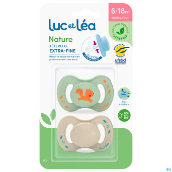 Luc&lea sucette ana veg 6-18m ecureuil 2