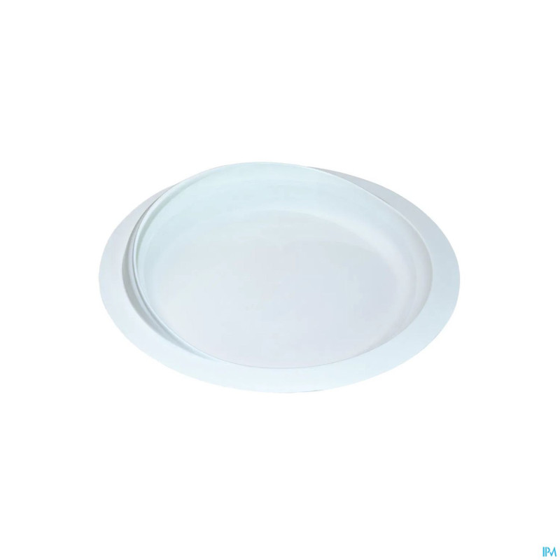Assiette bord releve + ventouse    blanc 24cm