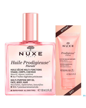 Nuxe huile prodigieuse 100ml+gel douch.floral 30ml