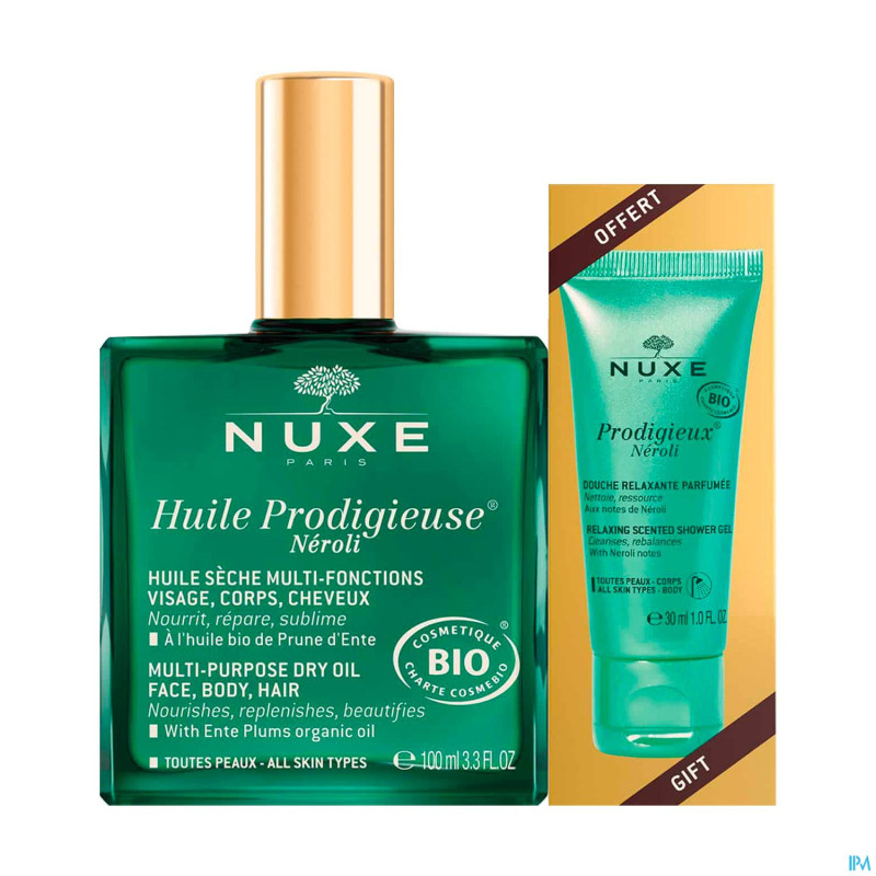 Nuxe huile prodigieuse 100ml+gel douch.neroli 30ml