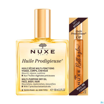 Nuxe huile prodigieuse 100ml + roll on or    8ml