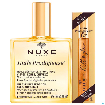 Nuxe huile prodigieuse 100ml + roll on or    8ml