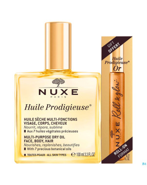 Nuxe huile prodigieuse 100ml + roll on or    8ml