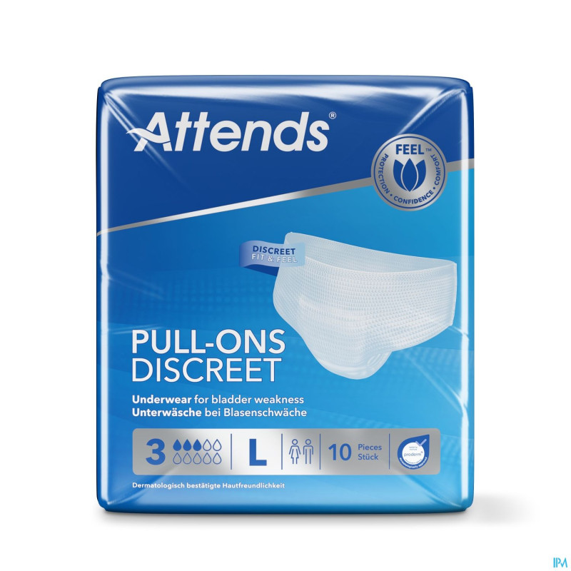 Attends pull-on plus 3 discrete l 10