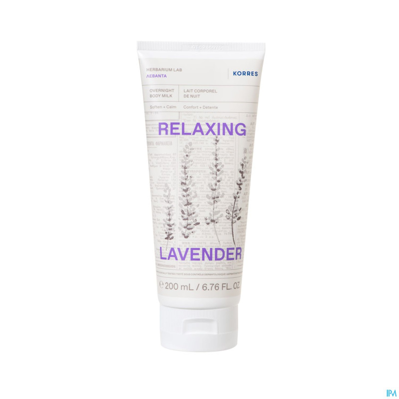 Korres kb lait corporel nuit lavande relax.  200ml