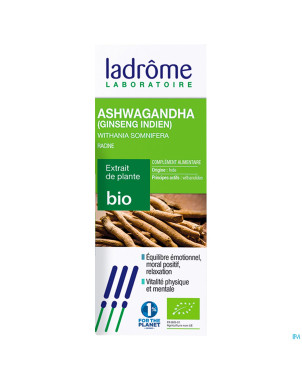 Ladrome ashwagandha extrait plantes bio    50ml