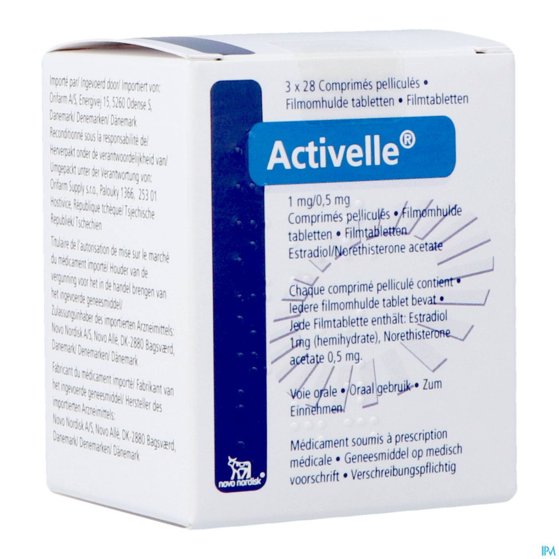 Activelle orifarm    comp pell 3x28 pip