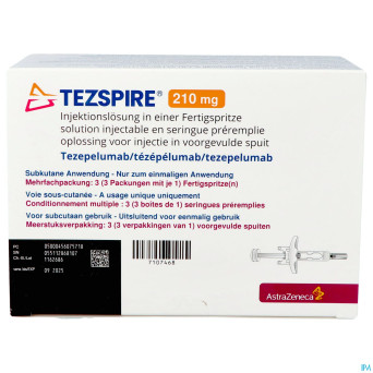 Tezspire 210mg sol inj ser preremplie  fl 3x1,91ml