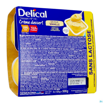Delical creme dessert hp-hc s/lact.vanil 4x125g nf