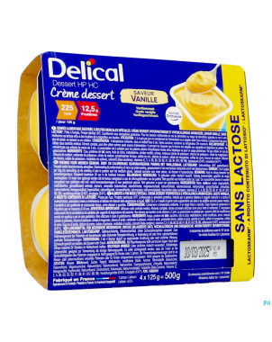 Delical creme dessert hp-hc s/lact.vanil 4x125g nf