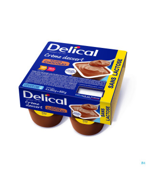 Delical creme dessert hp-hc s/lact.choco 4x125g nf